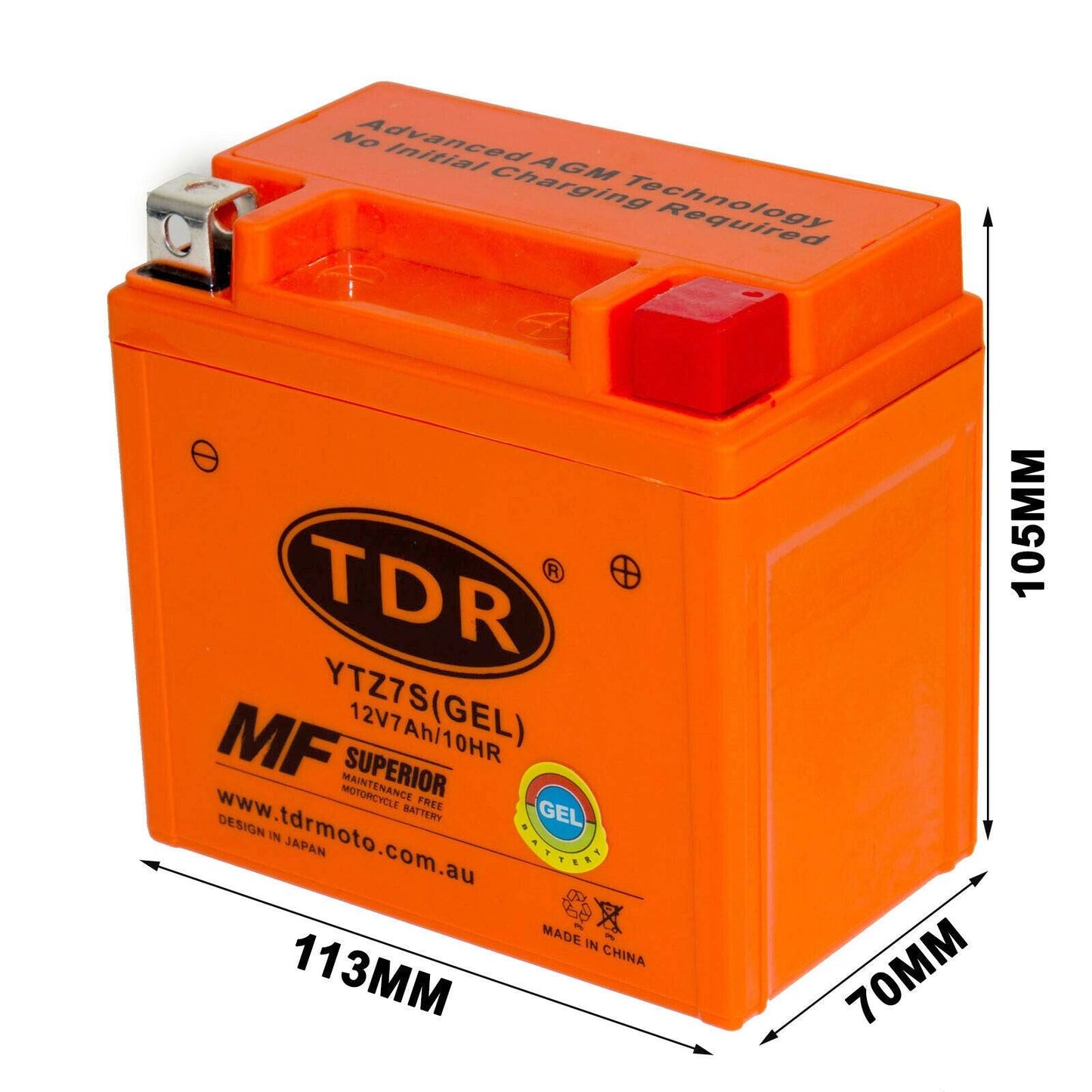 YTZ7S 12V 7Ah GEL Battery Honda CRF150 F CRF230F CRF250X CRF450X TRX90 X TRX450 R YTX5L-BS - TDRMOTO