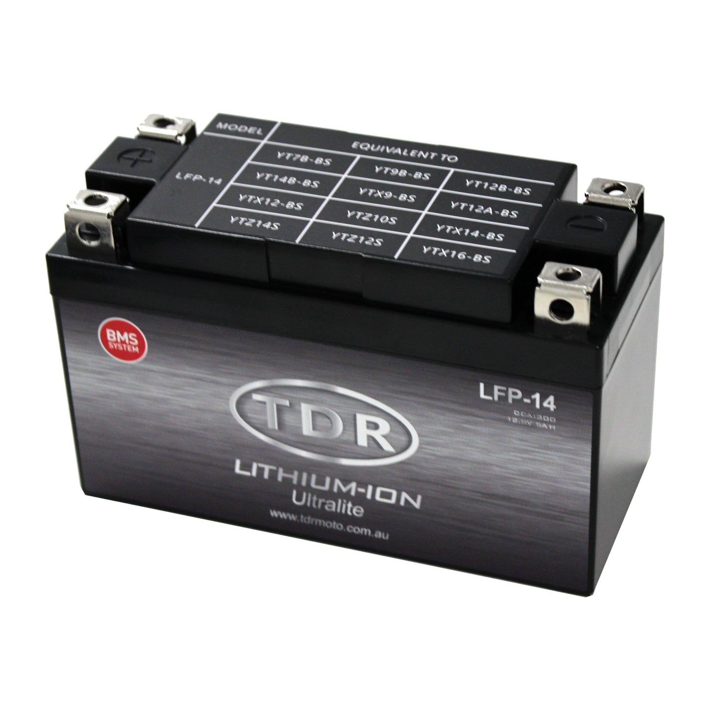 TDR LFP-14 Lithium Motorcycle Battery Ultra Light Replace YT7B-BS YT9B-BS YT12B-BS YT14B-BS - TDRMOTO