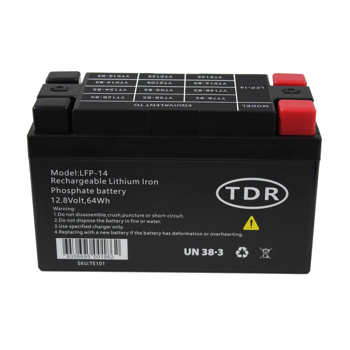 TDR LFP-14 Lithium Motorcycle Battery Ultra Light Replace YT7B-BS YT9B-BS YT12B-BS YT14B-BS - TDRMOTO