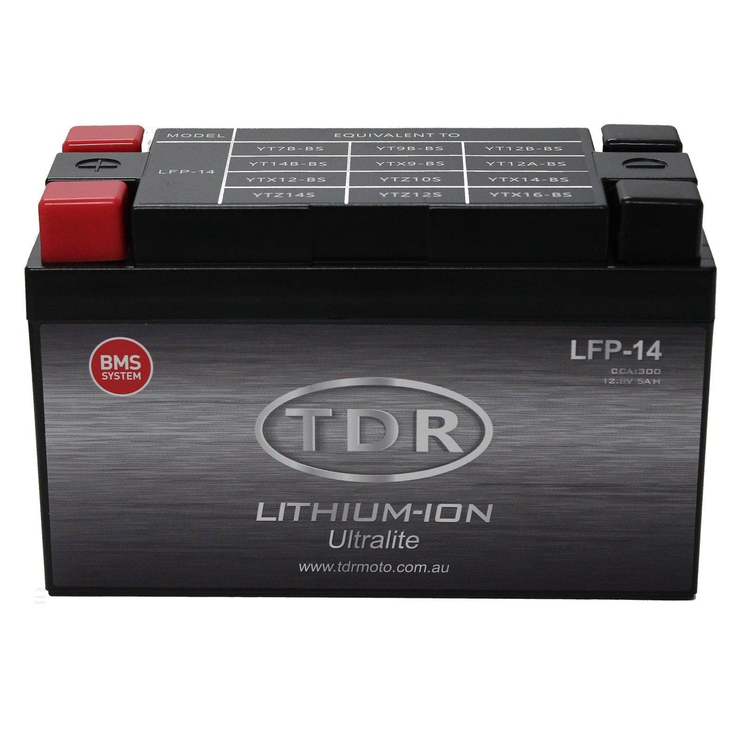 TDR LFP-14 Lithium Motorcycle Battery Ultra Light Replace YT7B-BS YT9B-BS YT12B-BS YT14B-BS - TDRMOTO