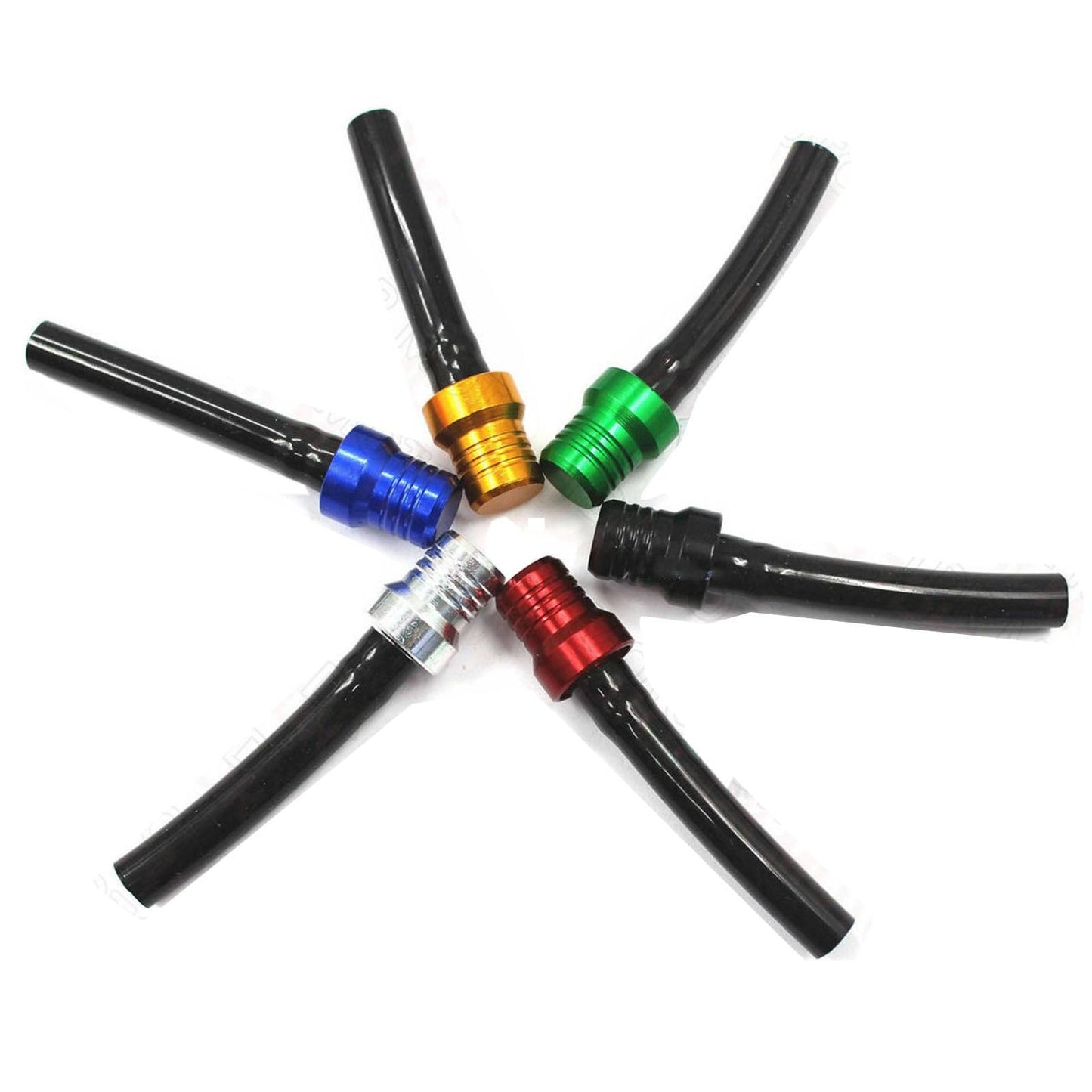 6pcs Colorful Gas Fuel Cap Valve Vent Breather Hose Black Tube Dirt Bike Tank - TDRMOTO