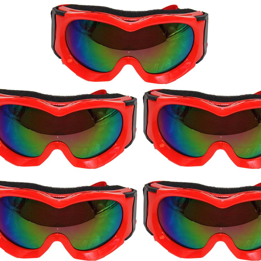 Kids Red Goggles Tinted Lens For Outdoor Motor Sports Cycling Skiing Skateboarding - TDRMOTO