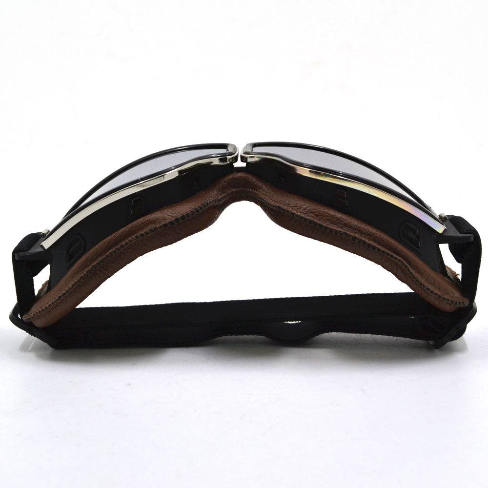 WWII Style German Motorcycle Harley Style Chopper Biker Pilot Goggles Brown - TDRMOTO