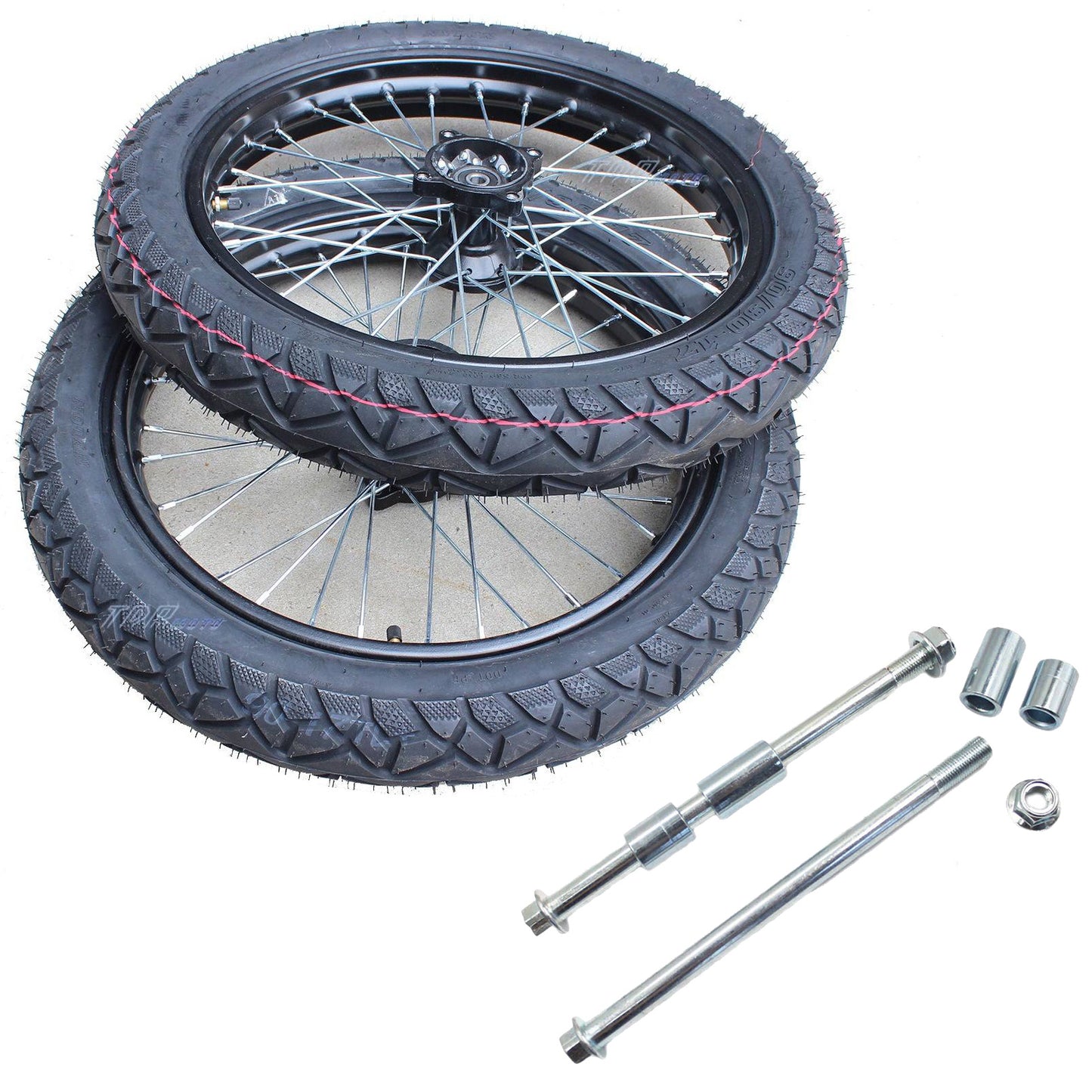 Set of Horse Sulky JOG Cart Buggy Wheels/Tires 90/90-17 Inch Wheel 12mm Axle