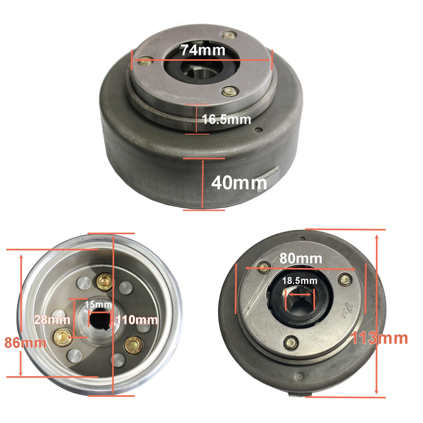 6 Coil Magneto Stator Plate + Flywheel Set 50cc 90cc 110cc 125cc PIT PRO Dirt Bike