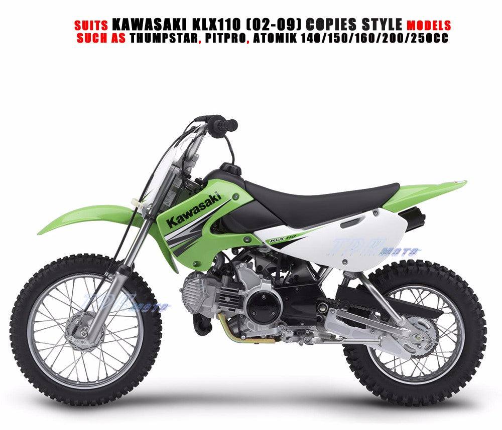 Black Plastics Fender FOR KAWASAKI KLX110 KX65 110 125 140 150cc Pit Dirt Bike - TDRMOTO