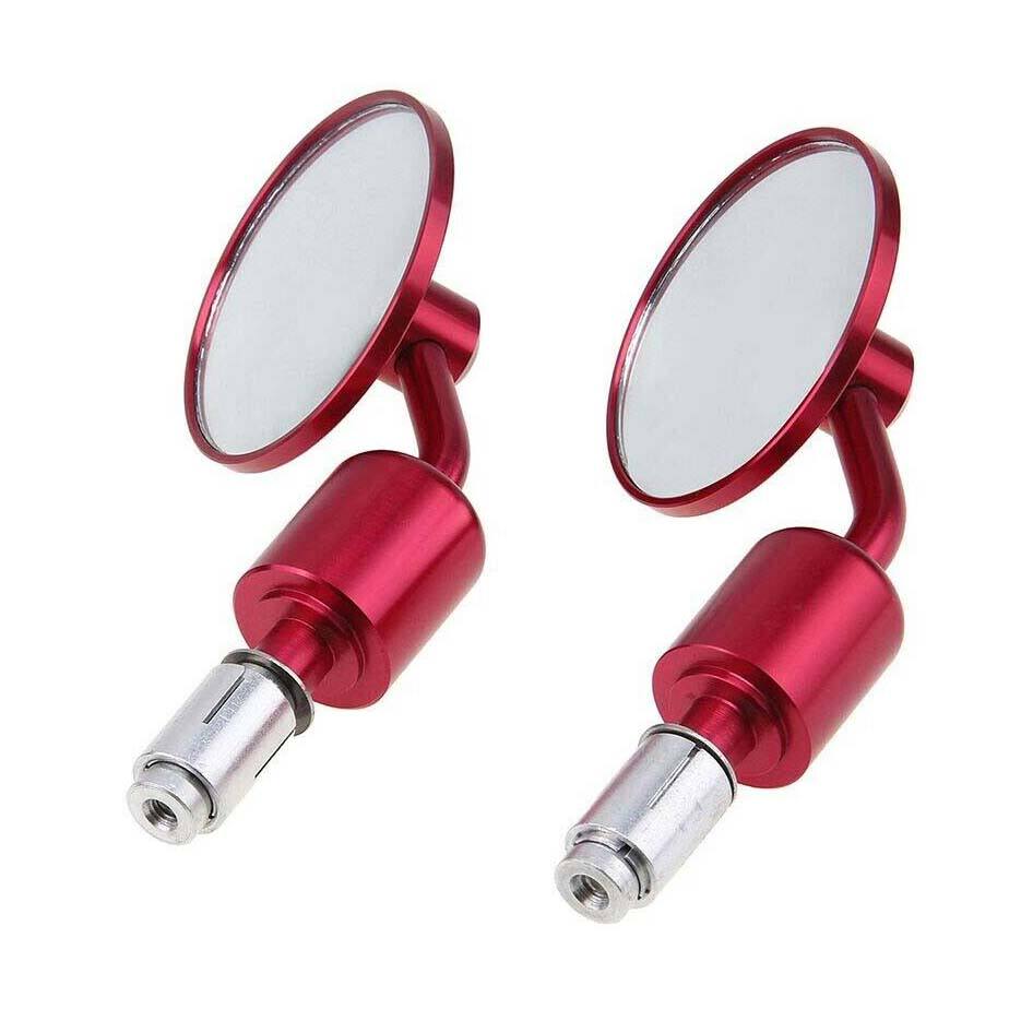 Red CNC 7/8" Handle Bar End Rear-view Mirror Universal Fit - TDRMOTO