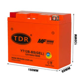 YT12B-BS GT12B-4 YTZ12B-4 YT12B-BS 12V 10Ah 185CCA Motorcycle Gel Battery - TDRMOTO