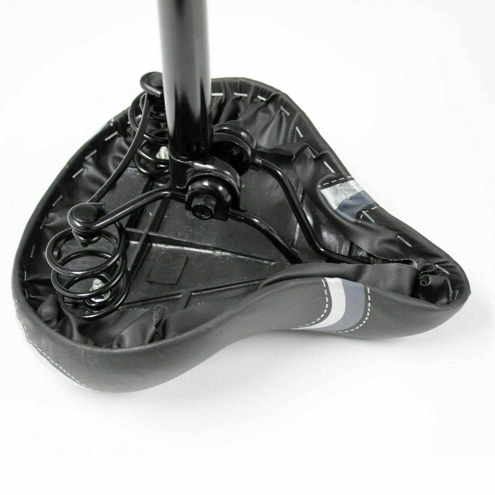 Unisex Large Bum Bike Bicycle Cycling Sprung Seat Saddle with Seat Post Pillar - TDRMOTO