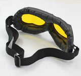 Yellow Lens Vintage Aviator Pilot Goggles Eyewear WWII RAF Cruiser Scooter - TDRMOTO