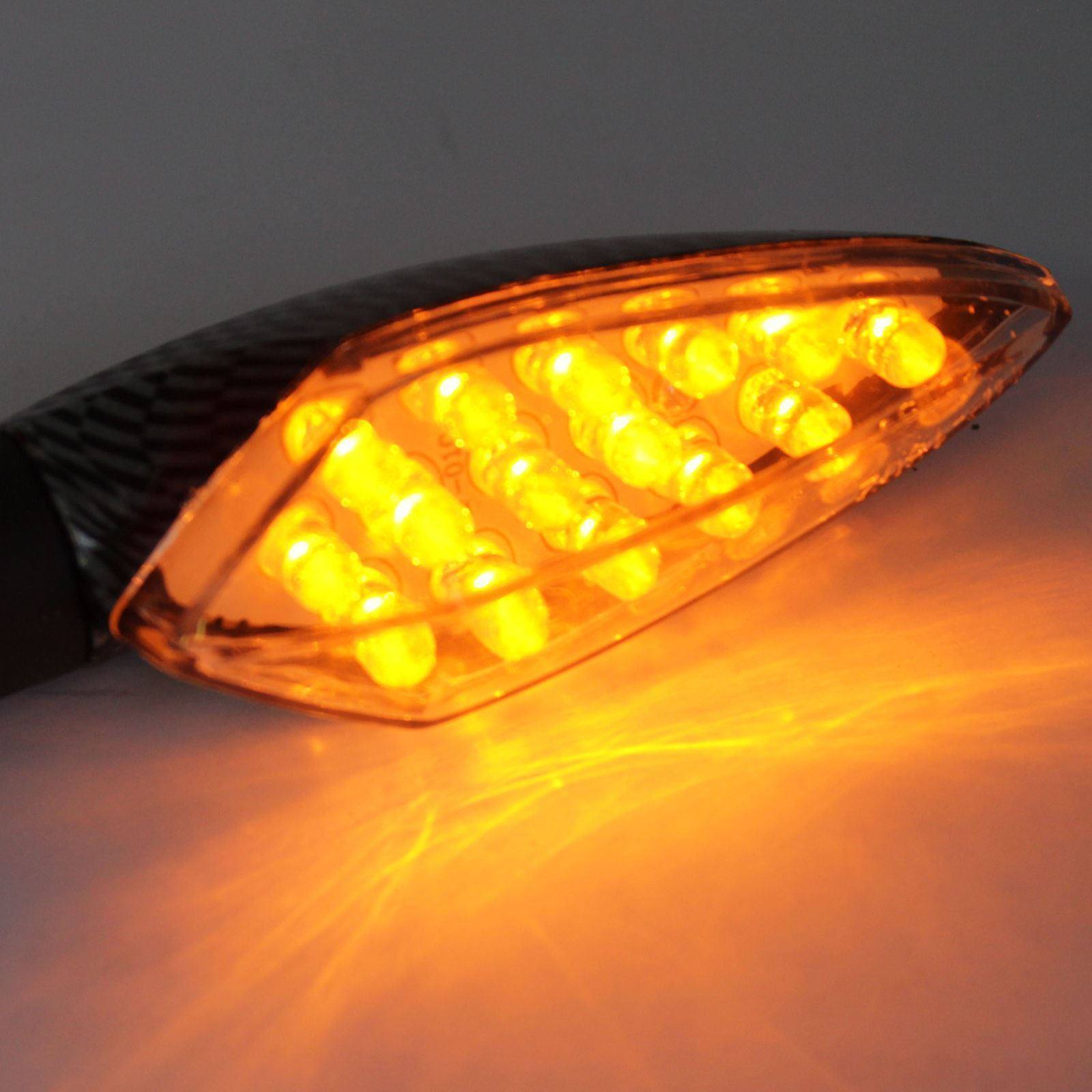 4x Black Indicators Motorcycle Motorbike LED Blinkers Yamaha Honda Suzuki - TDRMOTO