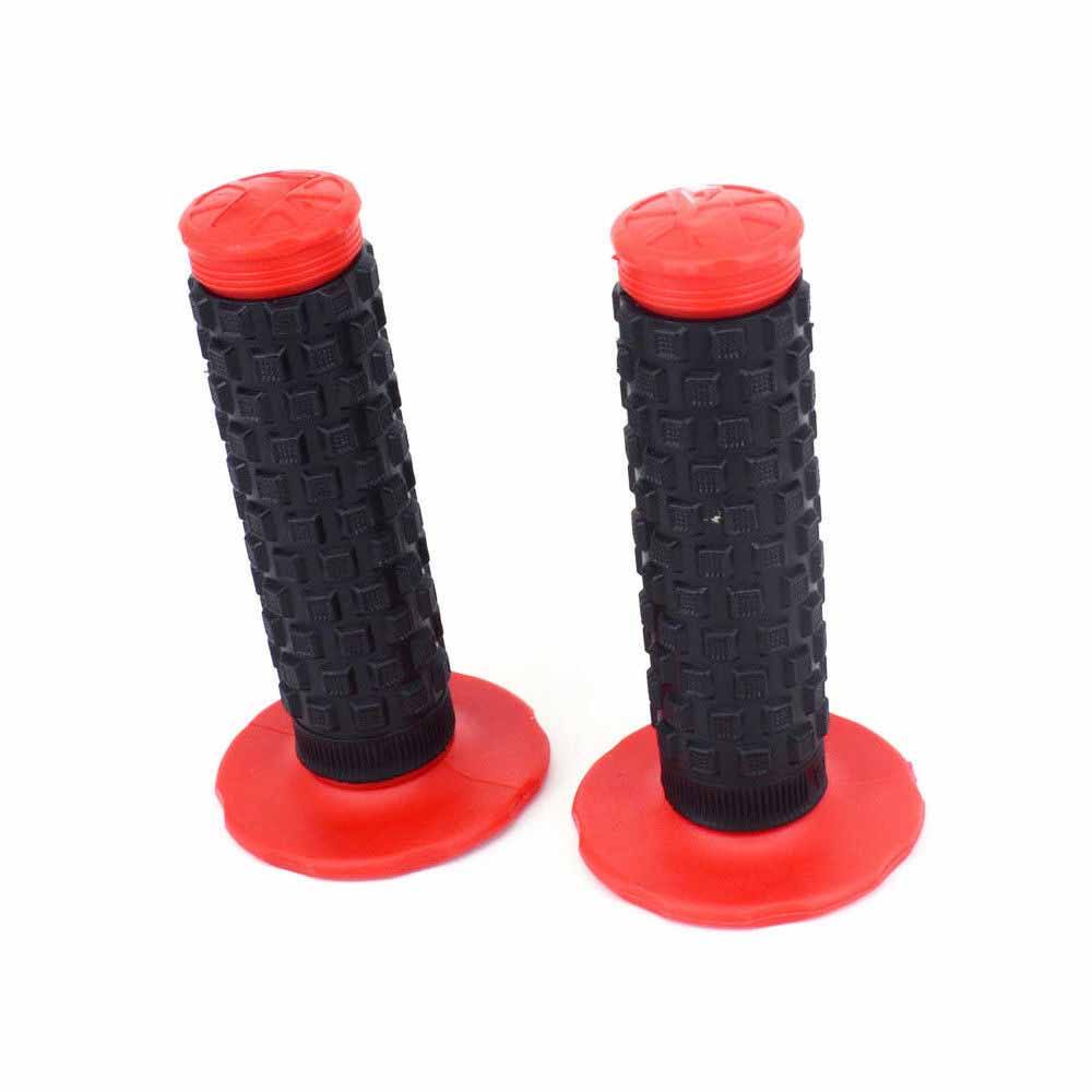 Twist Throttle + Red Rubber Hand Grips For Dirt Bike Motocross Off Road Motorcycle - TDRMOTO