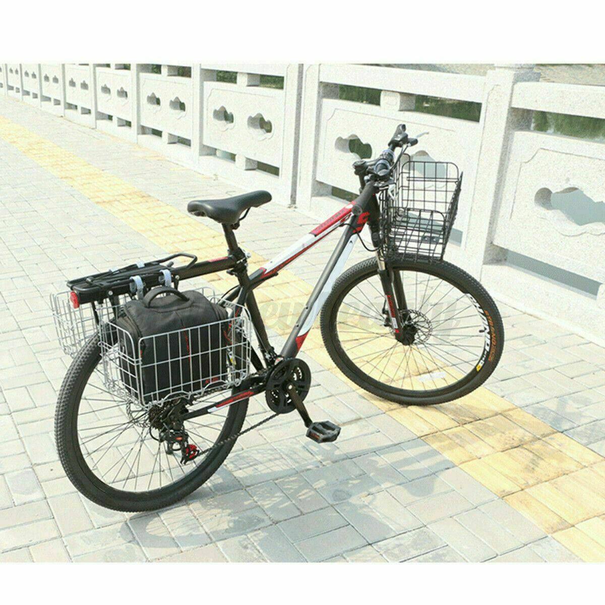 Black Foldable Bicycle Front/Rear Handlebar Basket Storage - TDRMOTO