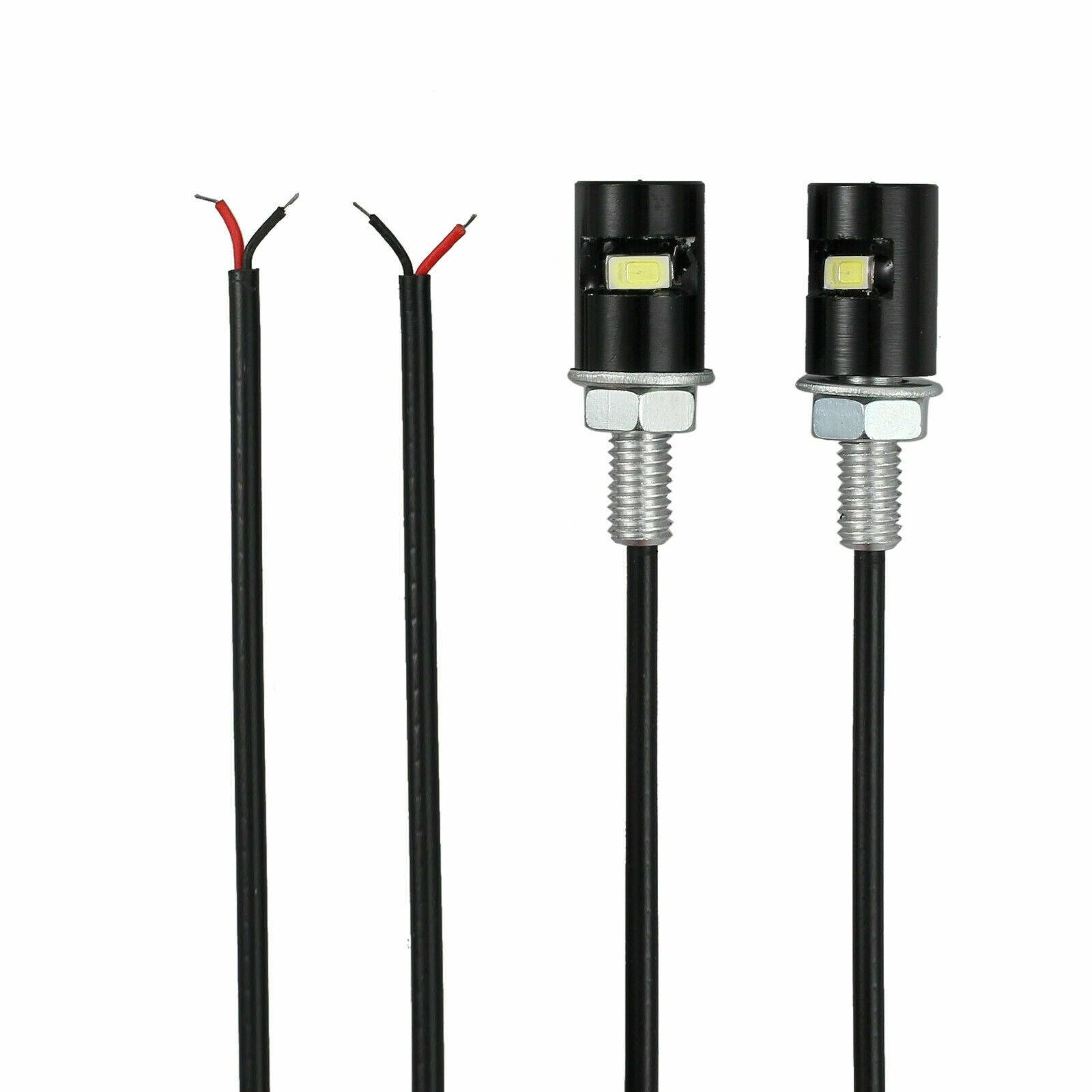 2 x LED License Number Plate Light Screw Bolt Bulbs SMD For Car Motorcycle WHITE - TDRMOTO