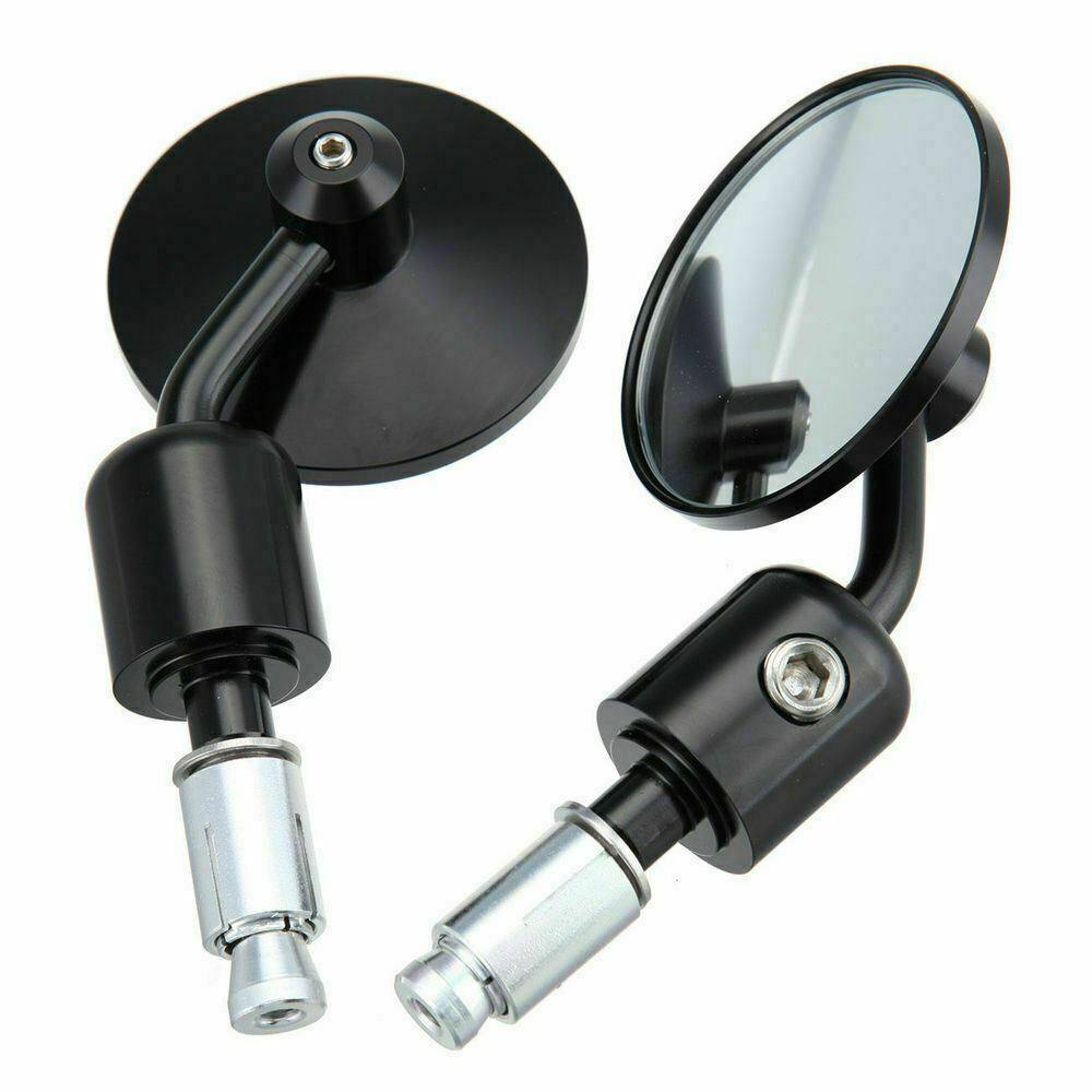 Black CNC 7/8" Handle Bar End Rear-view Mirror Universal Fit - TDRMOTO