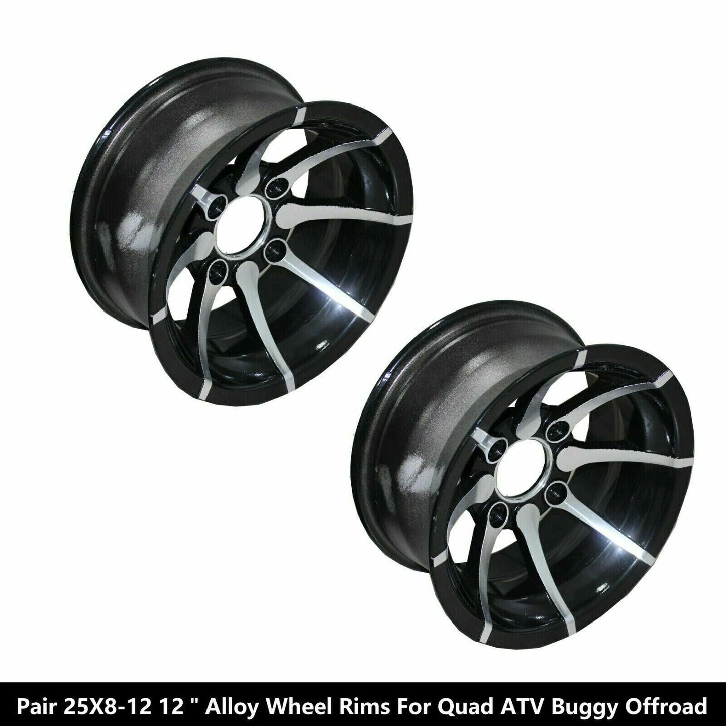 2pcs 25x8-12" Front Alloy Wheel Rim For Quad Bike ATV Buggy Off Road Dirt Bike