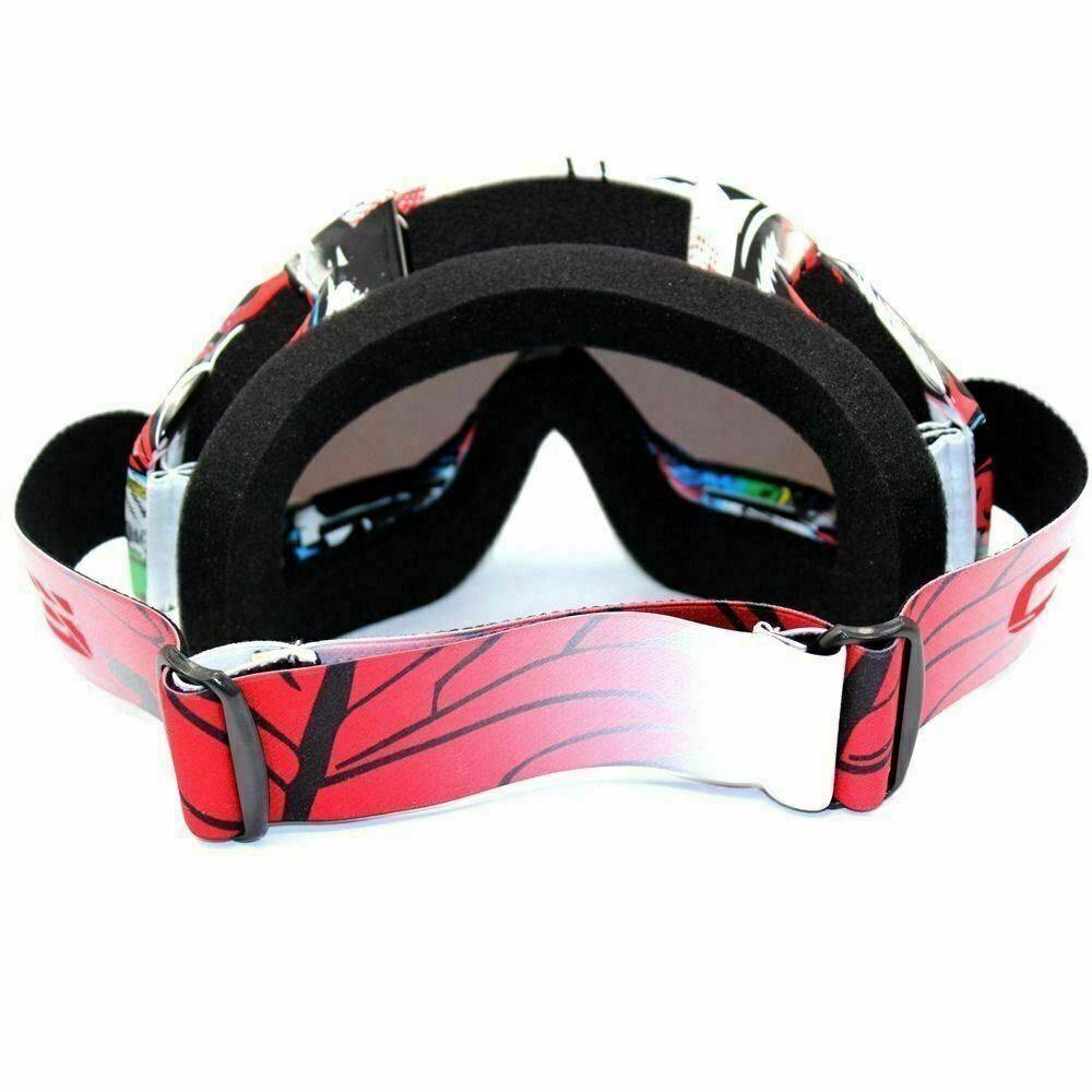 MX Graffiti Colorful Frame Tinted lens Motocross MTB Off-Road Dirt Bike Goggles - White - TDRMOTO