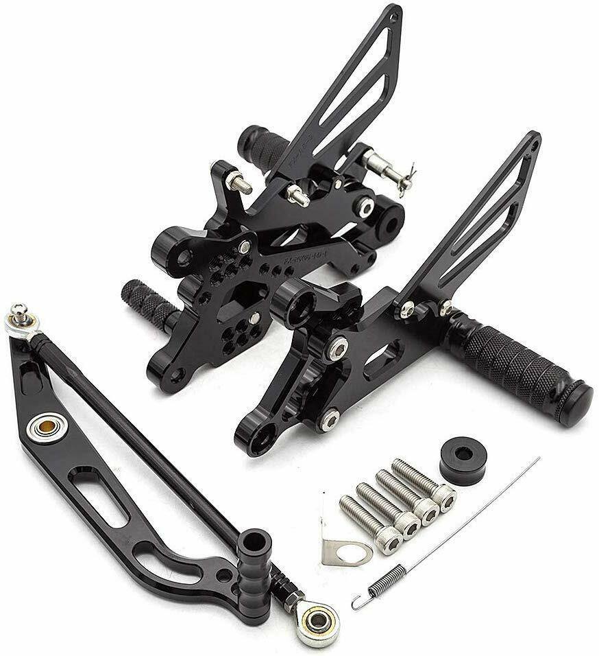 Black Rearset Rear Set Foot pegs Adjustable 4 YAMAHA 2006-2014 YZF R6 Gold 12 13 - TDRMOTO