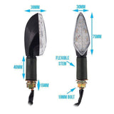 4x Black Indicators Motorcycle Motorbike LED Blinkers For Yamaha Honda Suzuki - TDRMOTO
