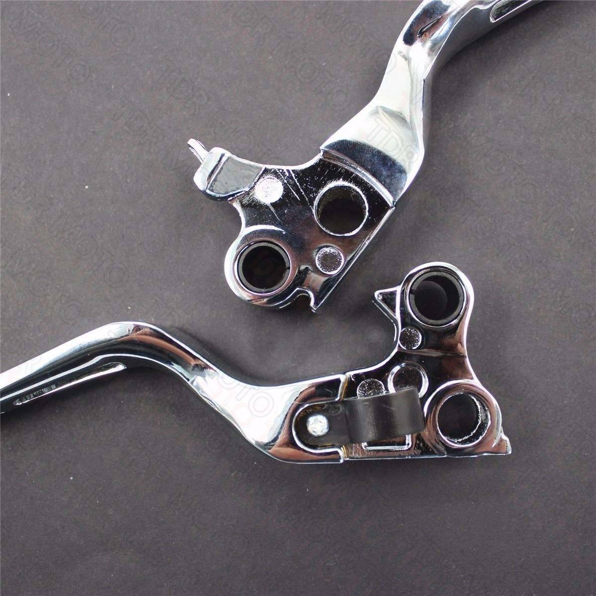 For Harley 96-03 XL 96-07 Dyna Touring 11-14 Softail Chrome Brake Clutch Levers - TDRMOTO