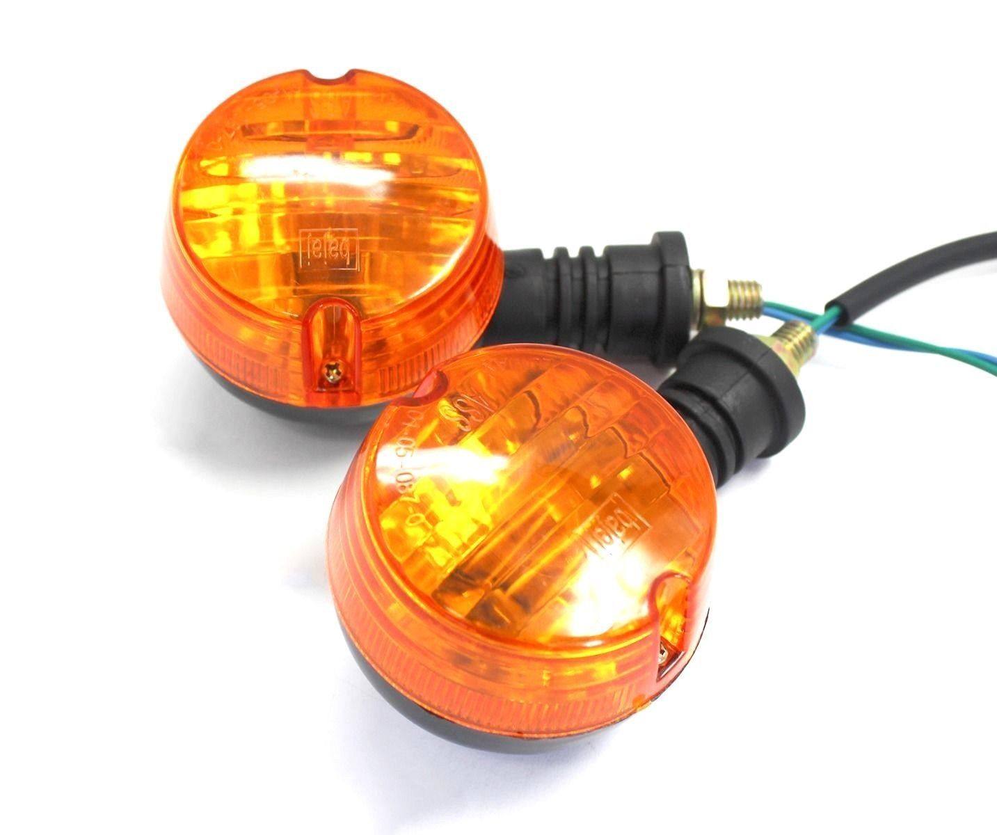 4x 12V Classic Motorcycle Bike Blinkers Turn Signal Indicator Light Amber - TDRMOTO