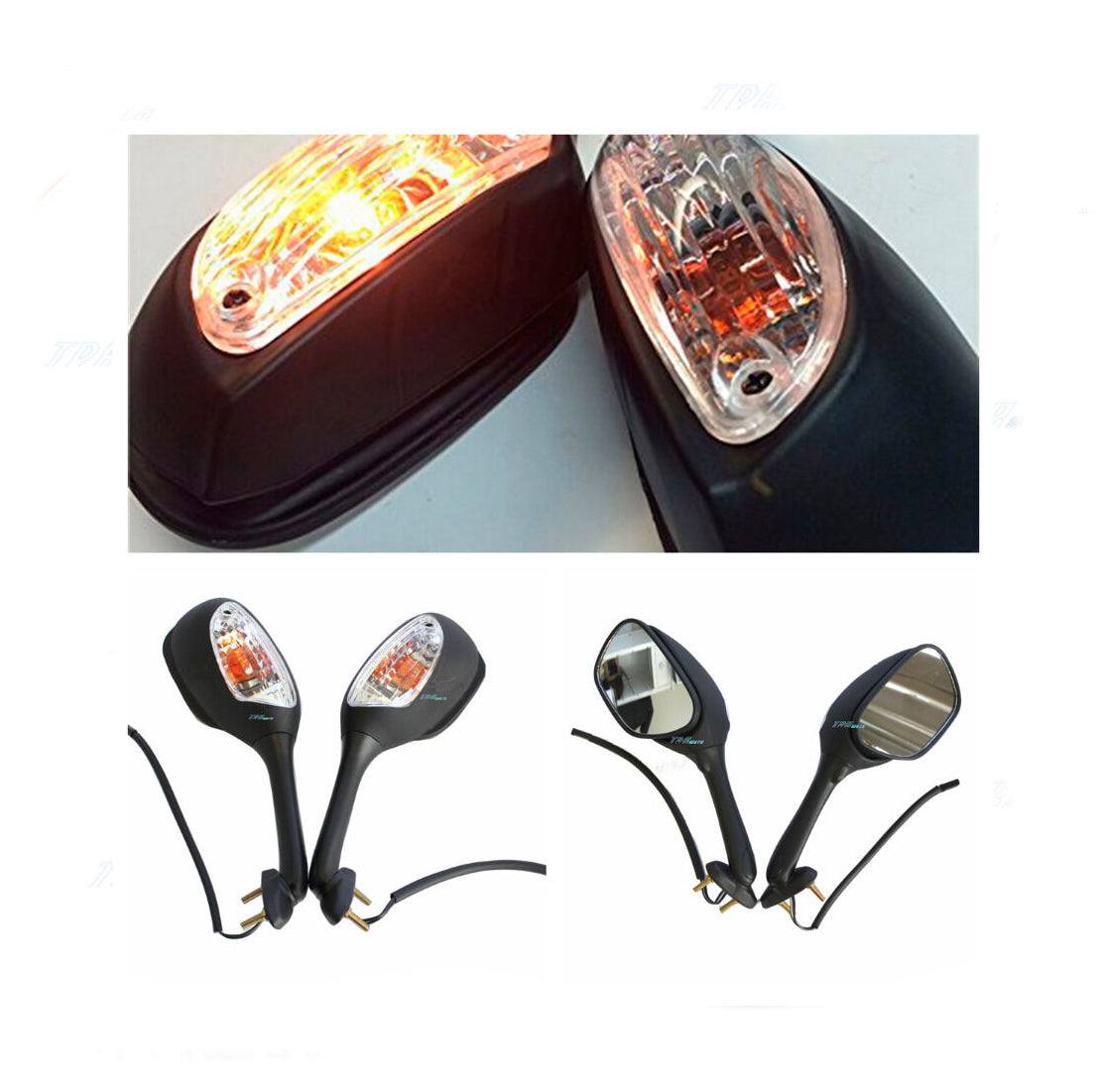 Black Rear View Mirors Turning Signal for SUZUKI GSXR 600 750 06-15 1000 05-15 - TDRMOTO