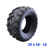 12 inch 25x10-12 Tyre Tire for Atomik 300cc Krusher Farm Bike 2x4 ATV UTV Quad - TDRMOTO