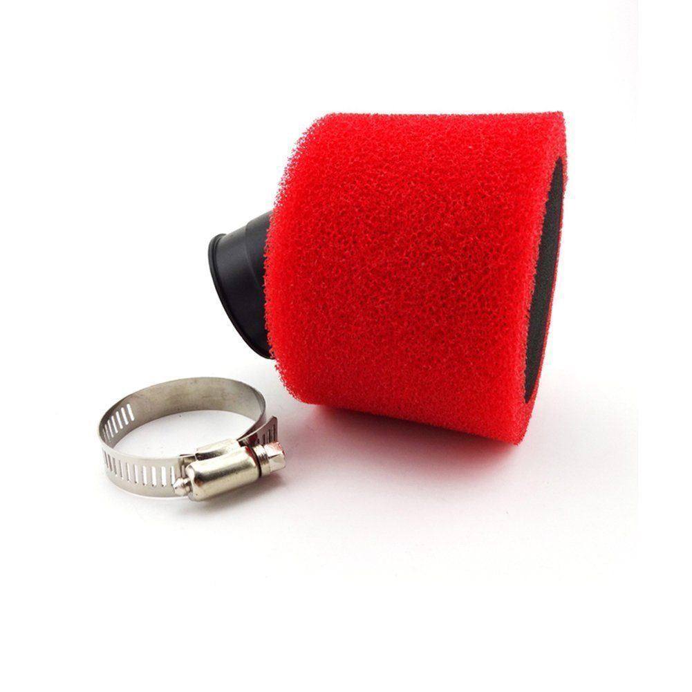 RED 37mm 38mm Bent Angled Foam Air Filter Pod 125cc PIT Quad Dirt Bike ATV Buggy - TDRMOTO