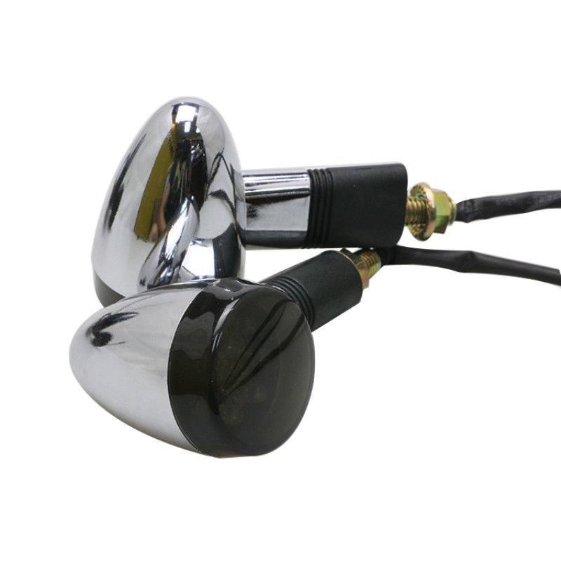 AU! 4x Chrome Motorcycle Turn Signal LED Indicator Light For Honda Yamaha Suzuki - TDRMOTO