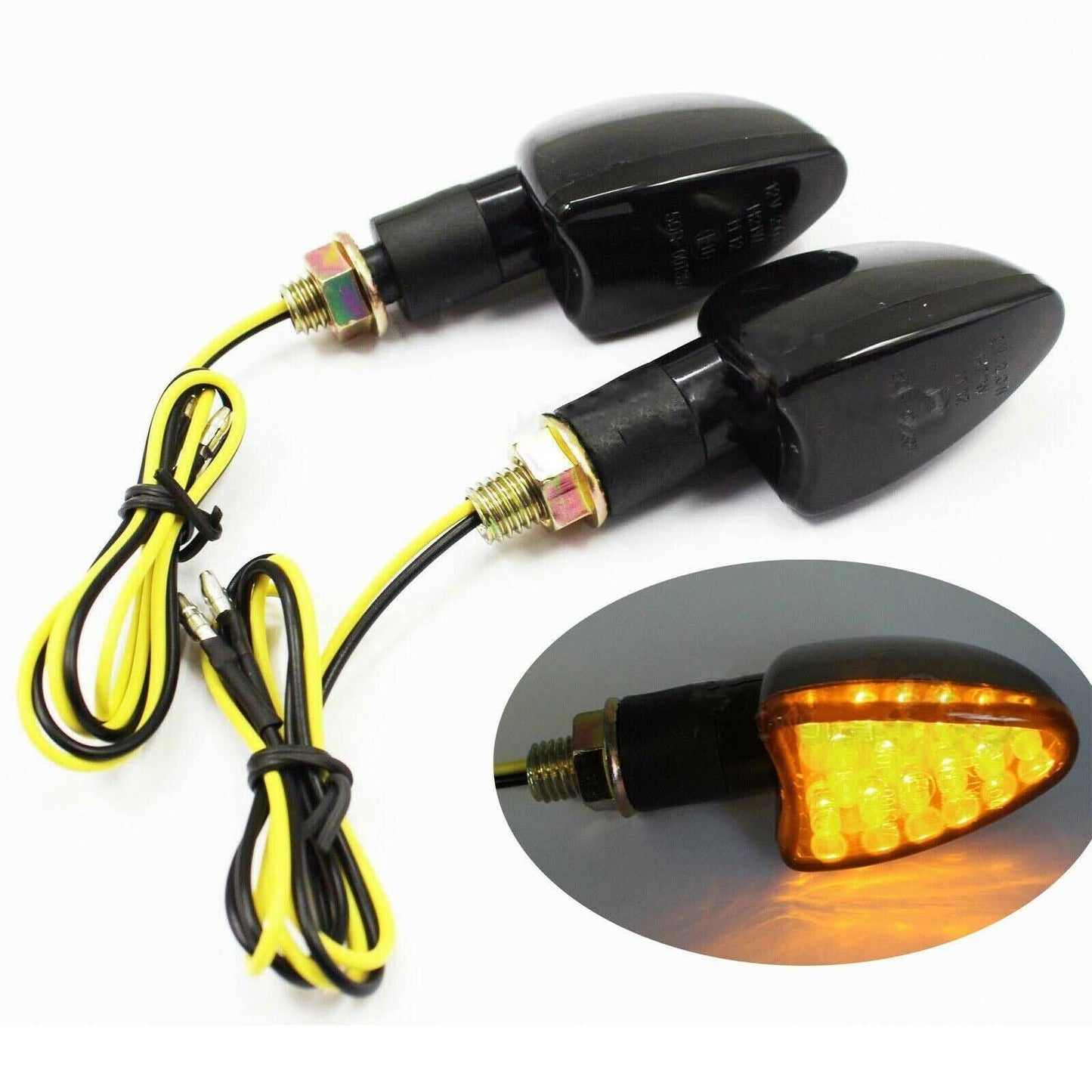 4 x Black Turn Signal Indicators Lights For Suzuki DR350 350 650 400 DL DRZ400 - TDRMOTO