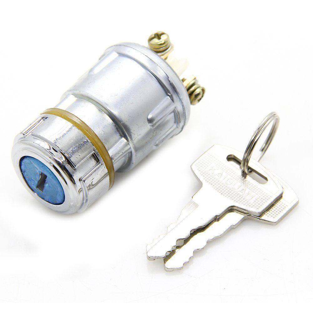 Universal Ignition Switch Lock Flush Mount 12-VOLT 2-KEY 3 Position Off/On/Start - TDRMOTO