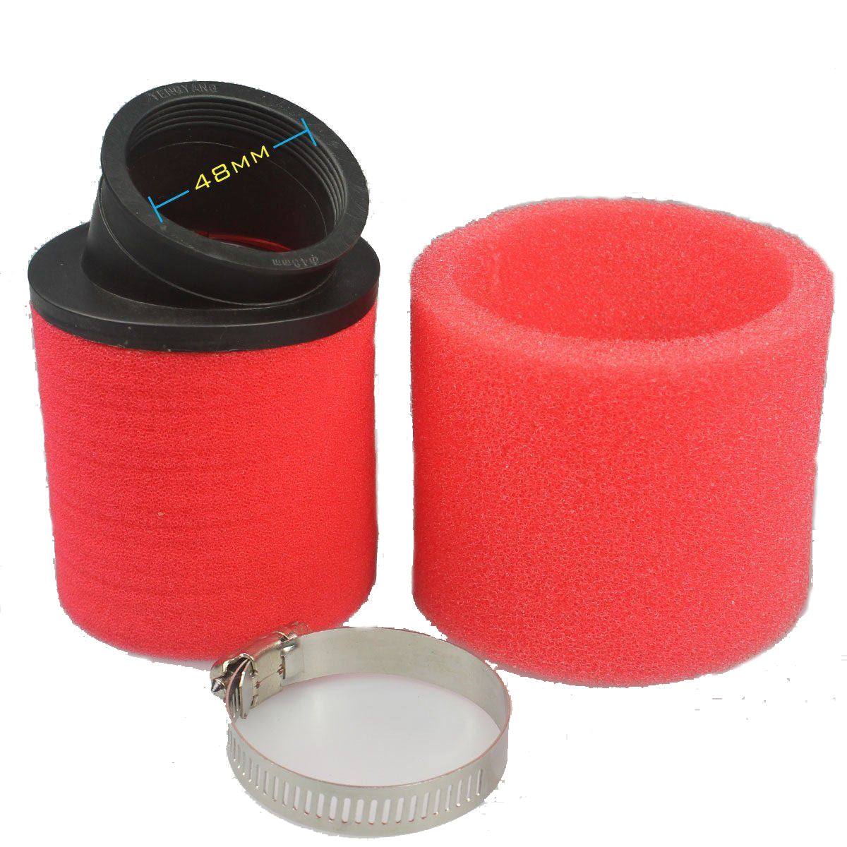 48mm Dual Foam Pod Air Filter Angled Fitting for Dirt Bikes/Quad Bikes/ATV Buggy - TDRMOTO