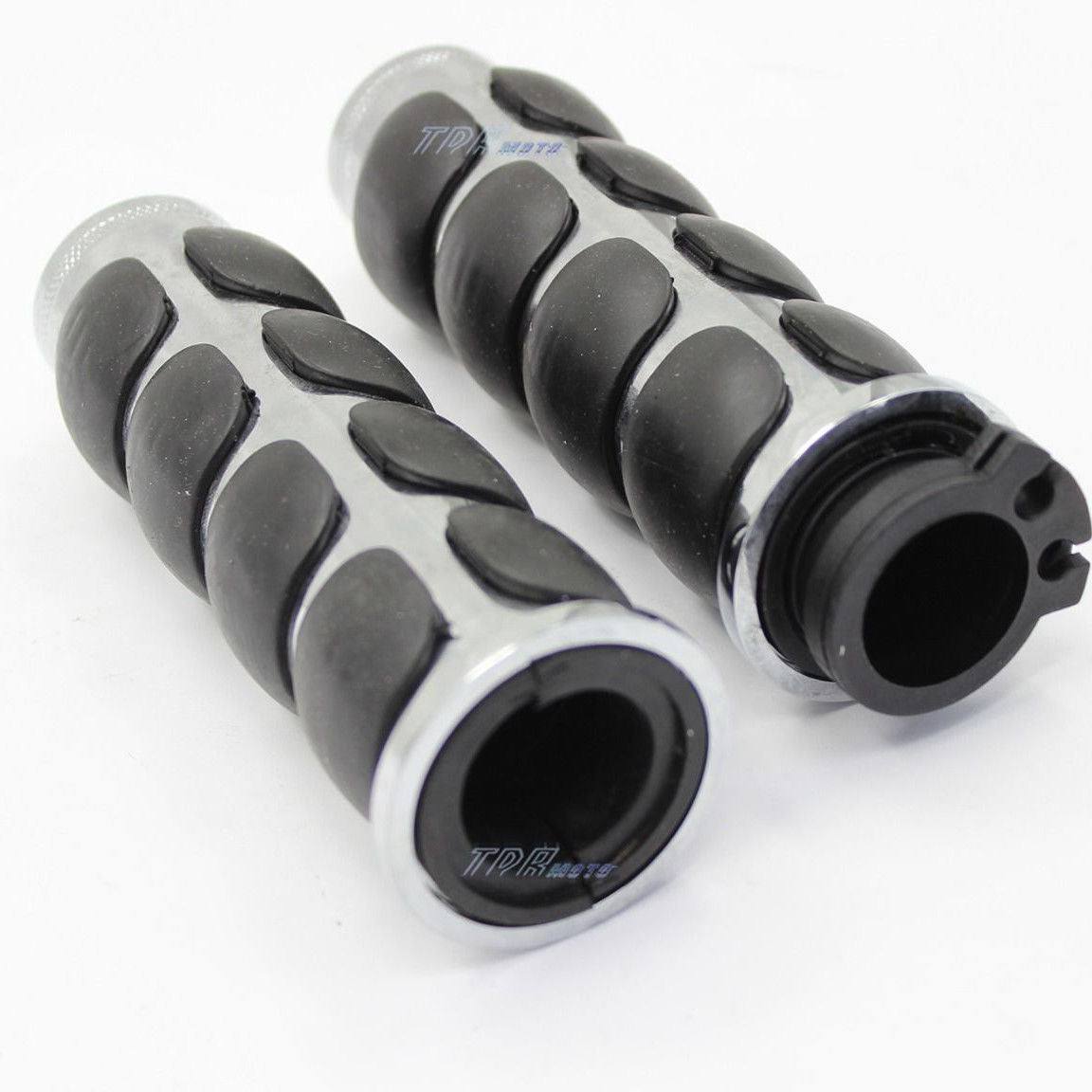 New Chrome 1" Handlebar Hand Grips For Harley Davidson Sportster Dyna Softail - TDRMOTO