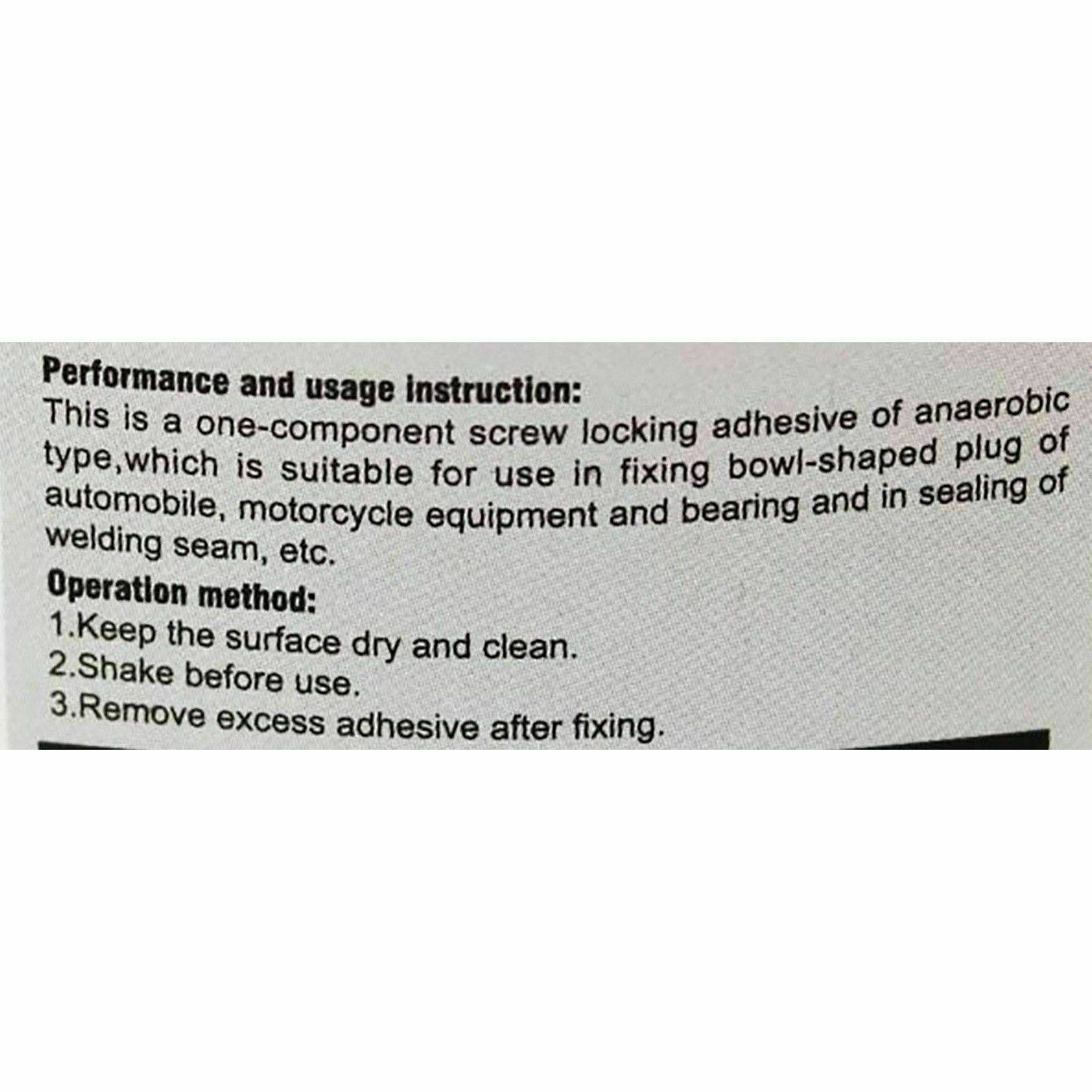 2 x Thread Locker Adhesive Sealant Glue Screw use Locktite Prevent Oxidation - TDRMOTO