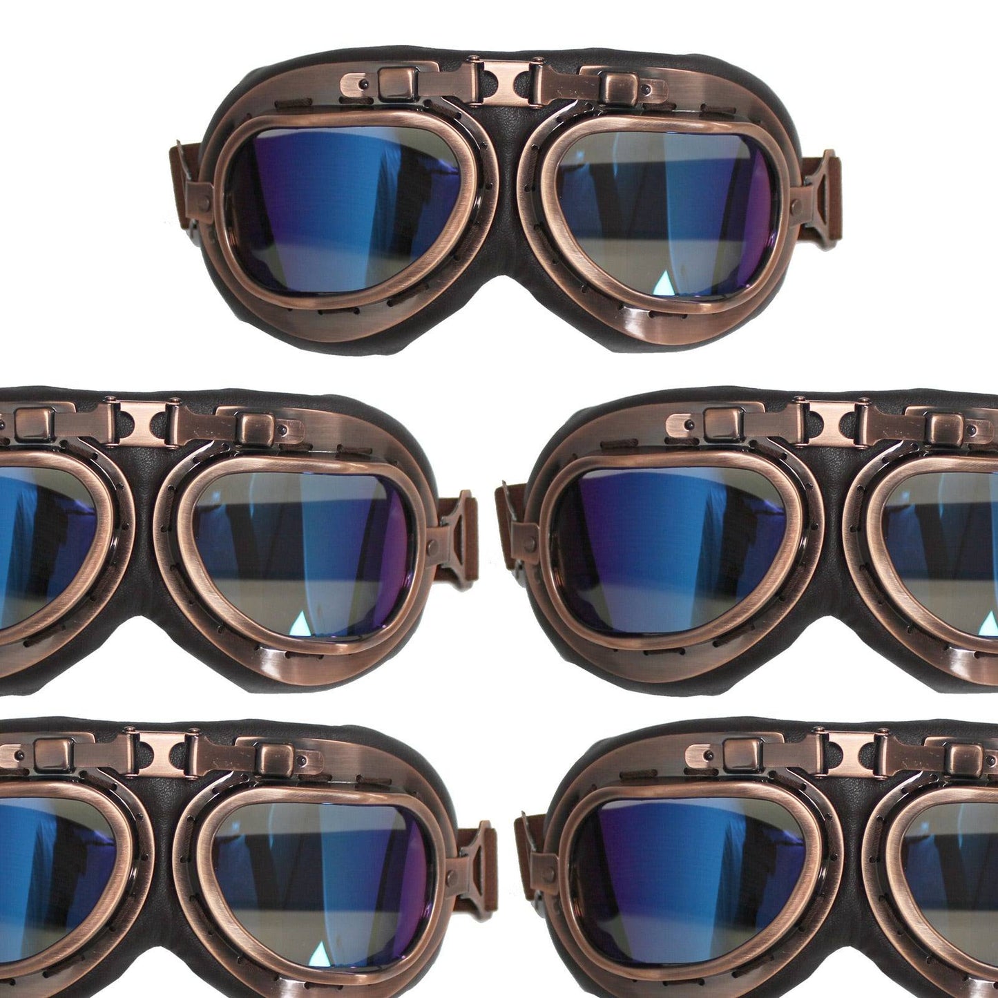 Motorcycle Vintage Style With Glasses Goggles Retro Harley Helmets For Men Women - TDRMOTO