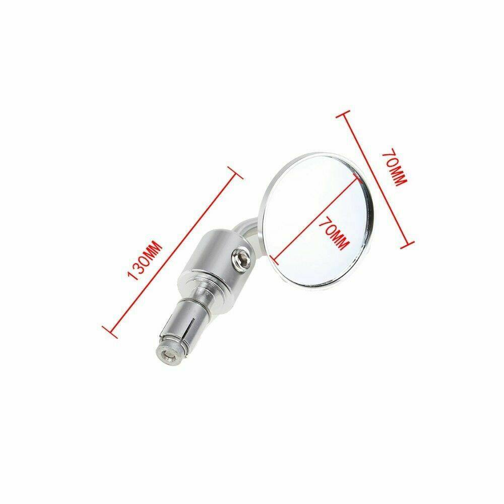 Silver CNC 7/8" Handle Bar End Rear-view Mirror Universal Fit - TDRMOTO