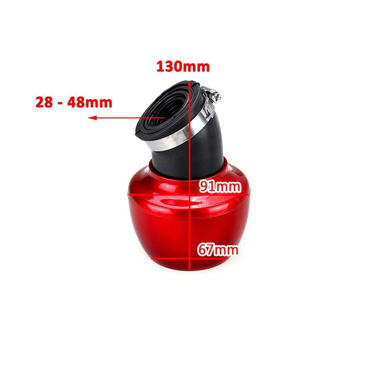 Red 28mm-48mm Universal Fitment Motorcycle Air Filter For Dirt Bike Pit Bike Quad ATV - TDRMOTO