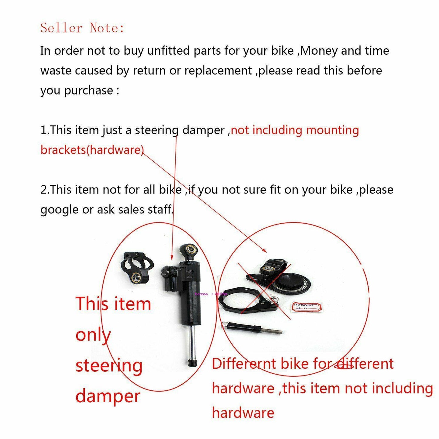 Gold Universal CNC Steering Damper Motorcycle Linear Stabilizer Reversed Safety Control - TDRMOTO