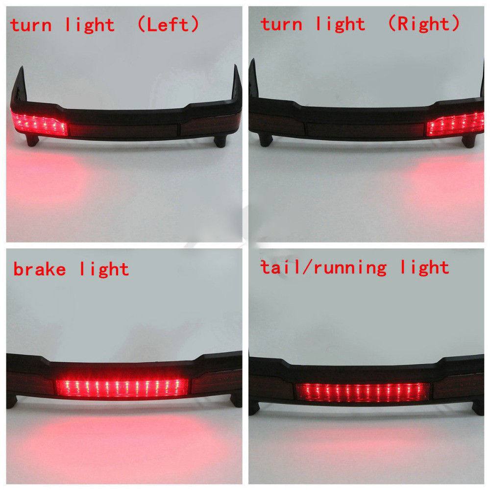 Black LED Tail Light Brake Running Lamp Suit Harley Touring Trunk King Tour Pack - TDRMOTO