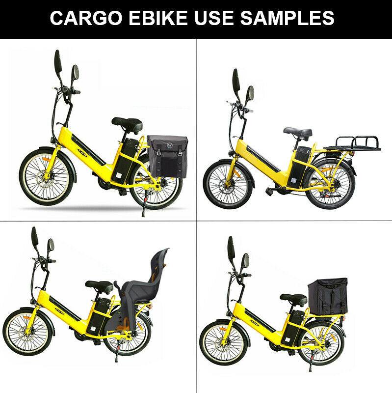 TDR Yellow Cargo Electric Bike 22" 48V 250W Dual Battery Long Range - TDRMOTO