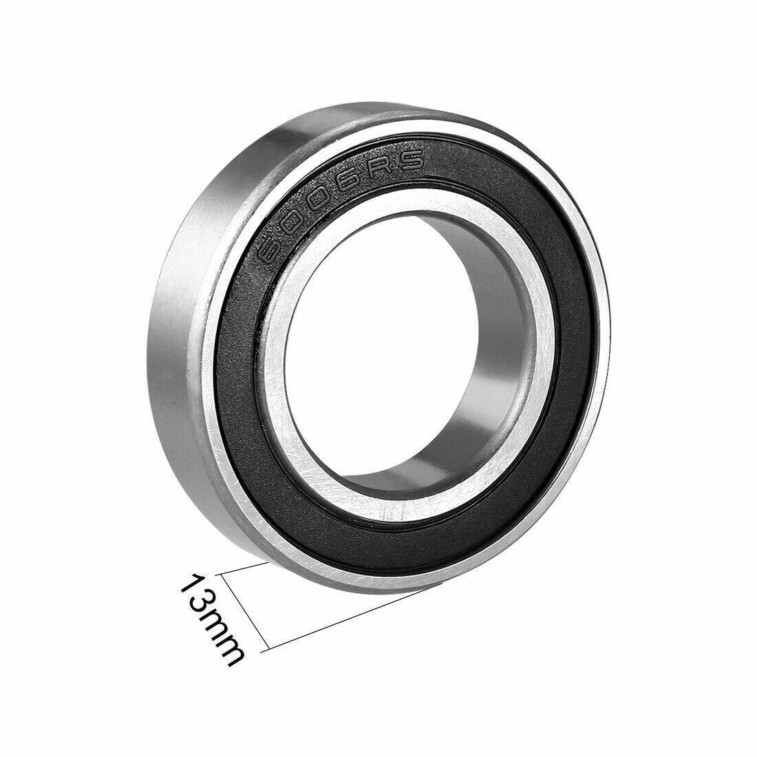 6006RS Bearing Steel Metal Deep Groove Ball Bearings Sealed 55mm x 30mm x 13mm - TDRMOTO