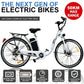 TDR 250W 26" White Electric Bike with 10Ah Lithium Ion Battery - TDRMOTO
