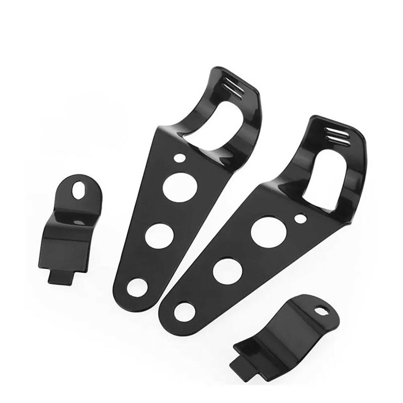 Motorcycle 6.5" 7" Headlight Round LED Driving Lamp Head Lamp with Brackets Set - TDRMOTO