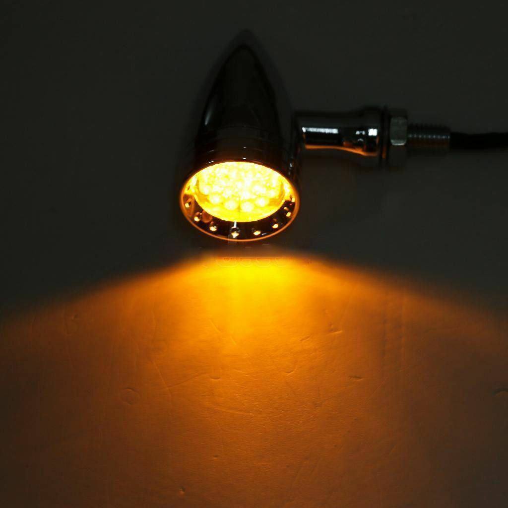 Chrome Metal 20Led Bullet Turn Signal Indicator Harley Sportster Softail Bobber - TDRMOTO