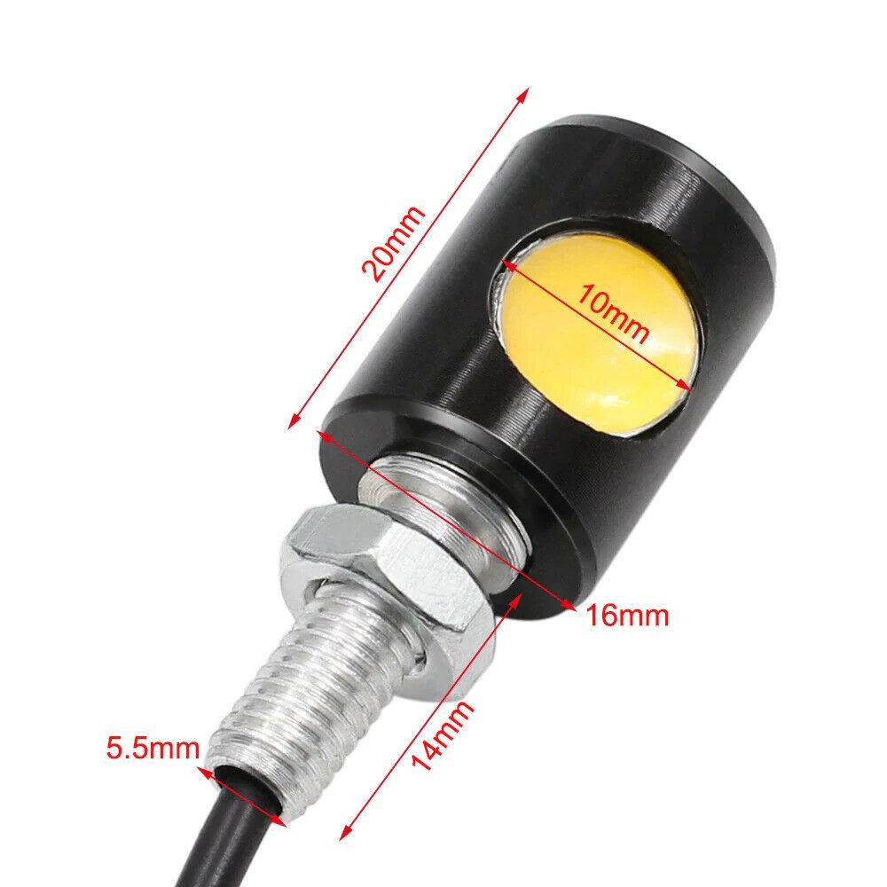 2 x Yellow LED Motorcycle Car Number License Plate Screw Bolt Light Lamp Bulb - TDRMOTO