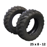 2pcs 25x8-12" & 2pcs 25x10-12" Tyres 6ply For Off Road Quad ATV Farm Dirt Bike - TDRMOTO