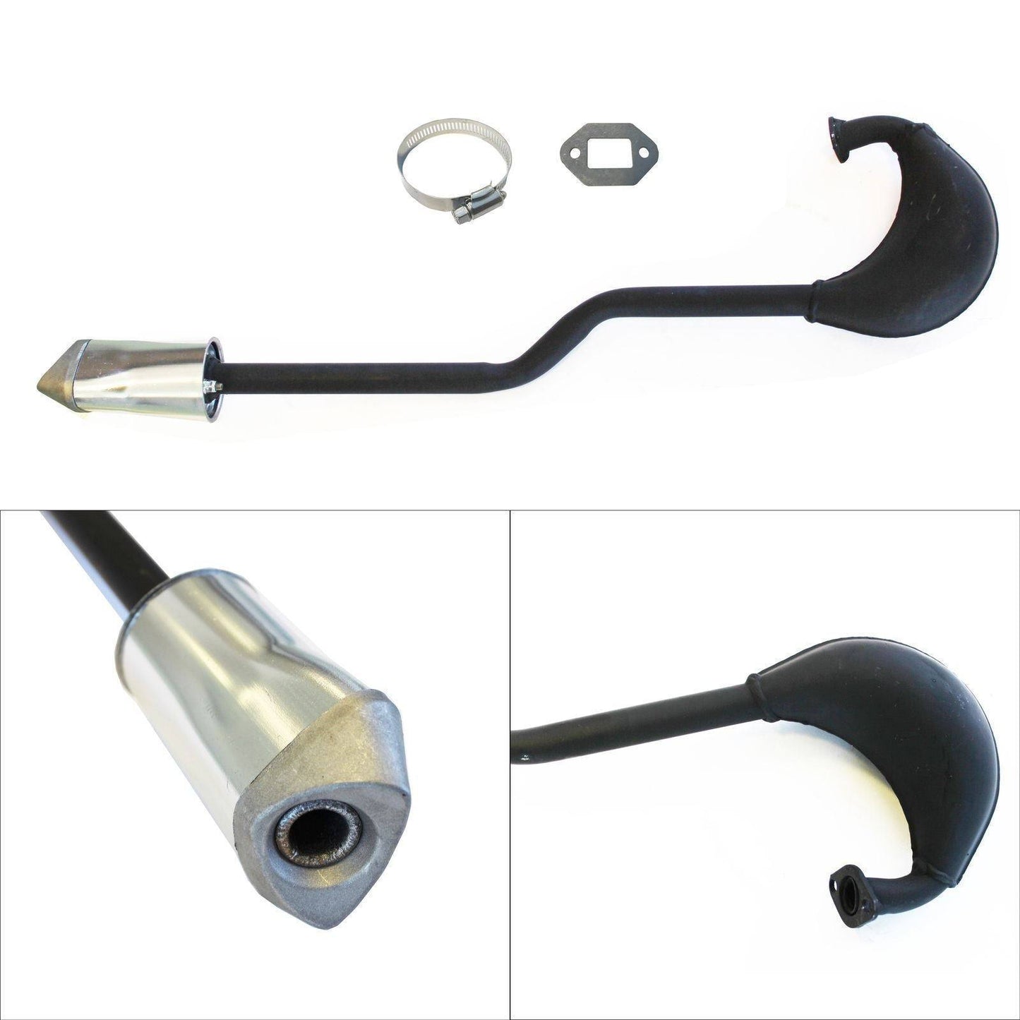 Exhaust Pipe Muffler For 2 Stroke Engine 49cc 80cc Motorised Push Bike - TDRMOTO