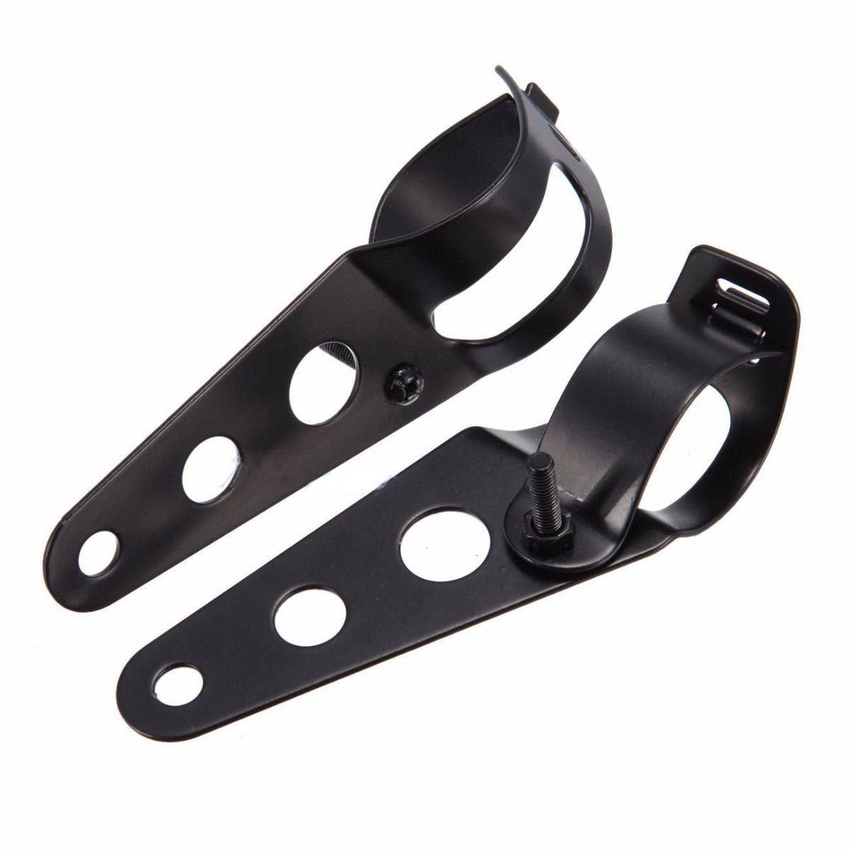 Black 37-45mm Motorcycles Headlight Headlamper Mount Holder Brackets For Harley - TDRMOTO
