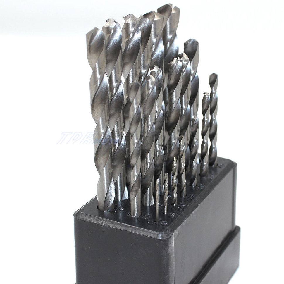 19pc Metric HSS DIN 388 RN Jobber Drill Bit M1.0 to M10 for Metal Aluminium Wood - TDRMOTO