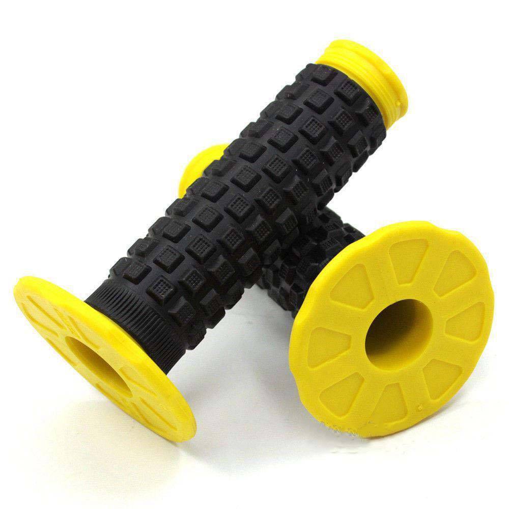 SUZUKI YELLOW Hand Grips Handlebar Handgrips 4 RMX450 RM85 DRZ250 MX TRAIL BIKE - TDRMOTO